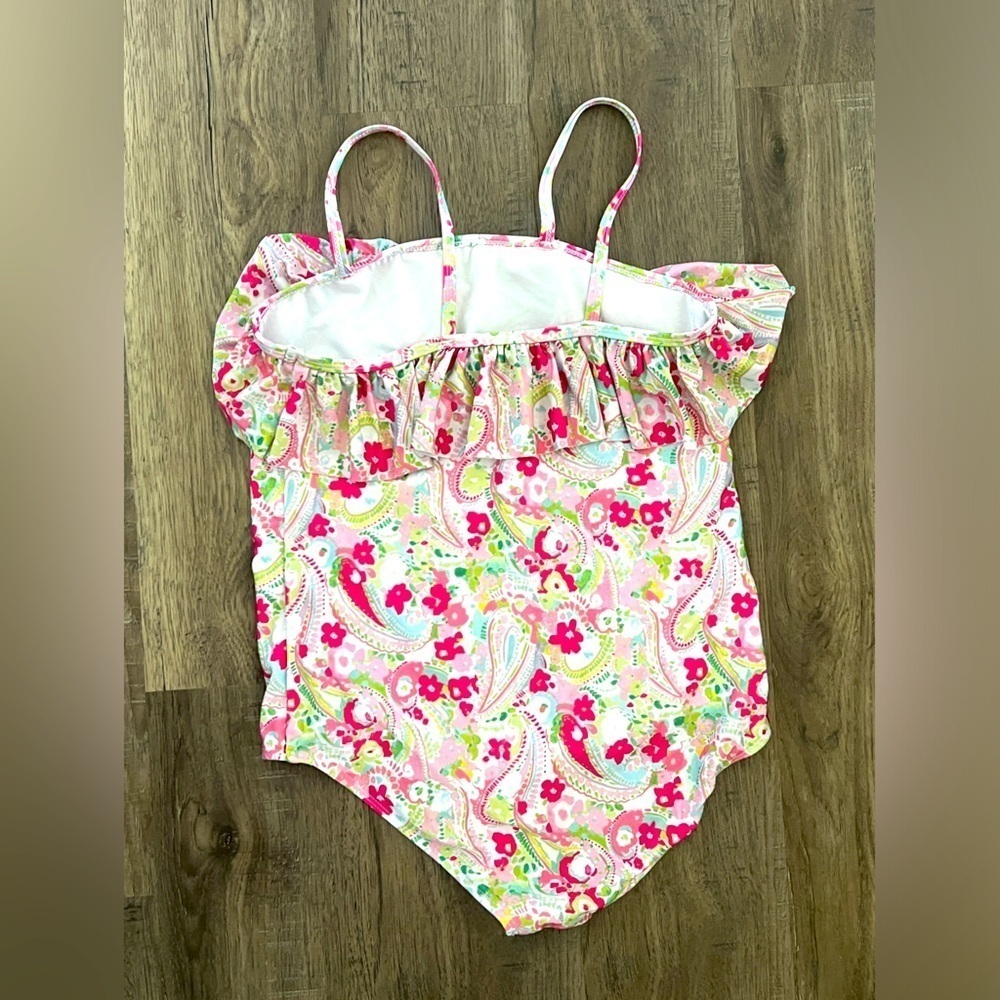 Crown & Ivy Kids Girls Floral Ruffle Bathing Suit, size 16 - Picture 3 of 3
